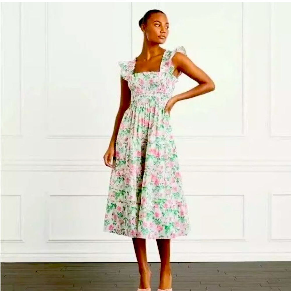 Hill House Ellie Nap Dress in Pink Roses Floral. Worn once